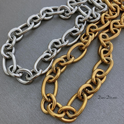 【当日/翌日発送】金属アレルギー対応　ステンレス マンテル留め具　ビッグチャンキーチェーンネックレス　シルバー 9枚目の画像