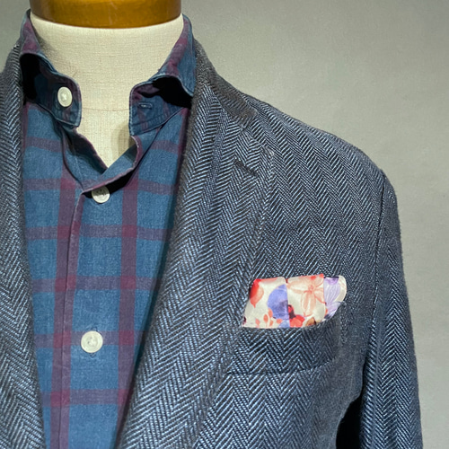 受注製作】チーフ ポケットチーフ 花柄 カラフル プレゼント ギフト  