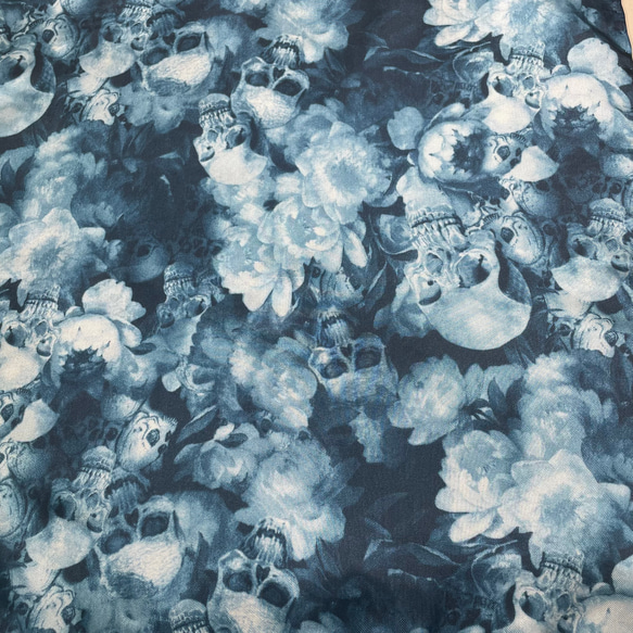 【受注製作】チーフ　スカル　イタリア生地　フラワー　ポケットチーフ　プレゼント　ギフト　ハンカチ　 5枚目の画像