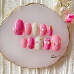 オーダー制】メンバーカラー ピンク ネイルチップ ネイルチップ（つけ