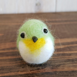 羊毛フェルト 鳥 メジロ メジロ の置物 f00101 羊毛フェルト