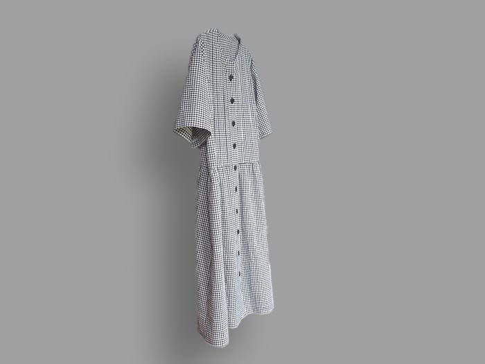 ～Series裏なしワンピース…綿麻シーチング3㎜チェック～