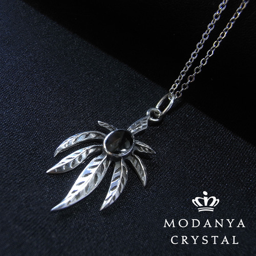 シルバー925リーフ型ペンダントトップ（オニキス）267 ネックレス