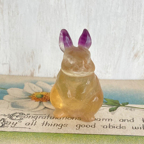 フローライト 蛍石 うさぎ 彫刻置物 天然石 卯年 天然石 Luna Mare