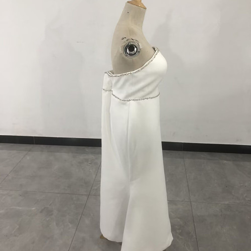 マント ベアトップ マーメイドライン パーティードレス 色直し 拳式  