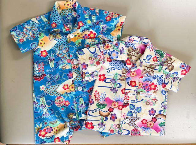 アロハシャツ／ロンパース［紅型柄あやめ］ベビー&キッズ ベビー服  