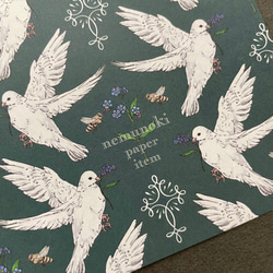 勿忘草と白鳩　ラッピングペーパー 6枚目の画像