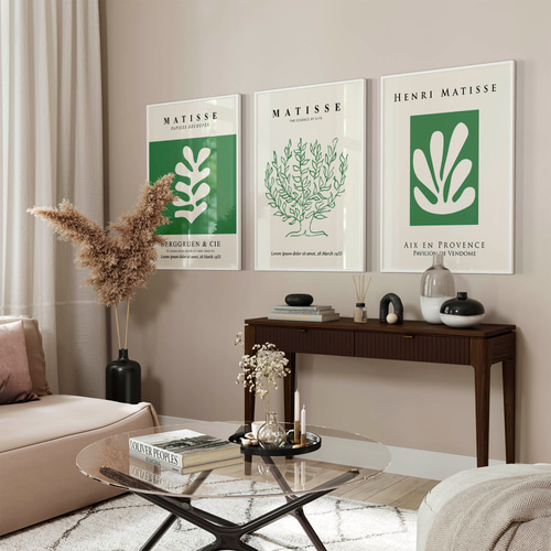 アートポスター マティス風 切り絵 グリーン ボタニカル 北欧風 モダン