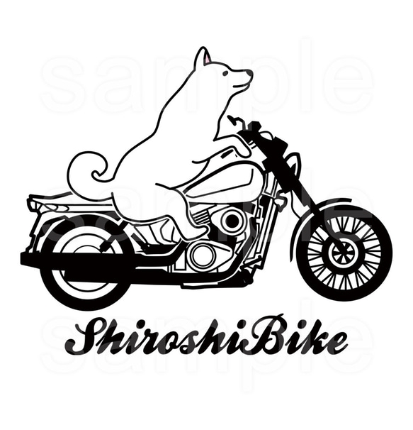 柴犬バイクTシャツ「ShiroshiBike｣ 2枚目の画像