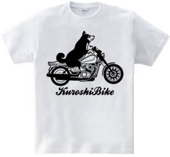柴犬バイクTシャツ「KuroshiBike｣ 3枚目の画像