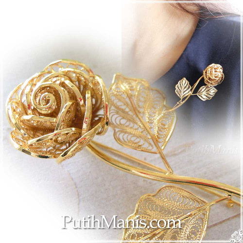 純金 薔薇(バラ)のブローチ | レディース,ブローチ | PRIMA GOLD