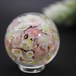 "再販"『flower garden pink ミニマーブル-ガラス台座付』ガラス ガラスの花 　　 7枚目の画像