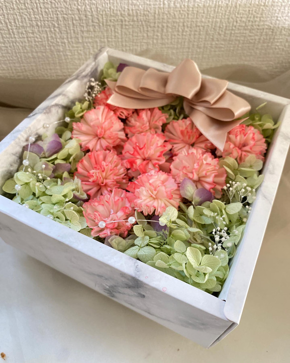 No.3 母の日のプレゼント　ソラフラワーxプリザーブドフラワー　お花box  香り 2枚目の画像