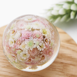 《新作》"再販"『flower garden pink マーブル-ガラス台座付』ガラス ガラスの花 母の日　　 8枚目の画像