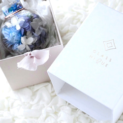 紫陽花の万華鏡「静かな夜の紫陽花」プリザーブドフラワー 枯れないお花 アレンジメント 10枚目の画像