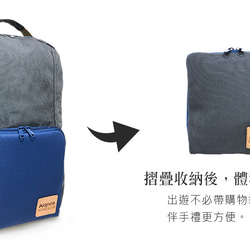 【KOPER】心實袋-Travel收納後背包 鐵灰藍+海軍藍 第9張的照片