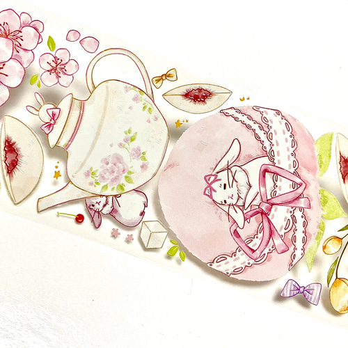 海外マスキングテープ　切り売り No.145 うさぎ 装飾 美味うさぎ】海外マスキングテープ PET切り売り 動物 海外マステ