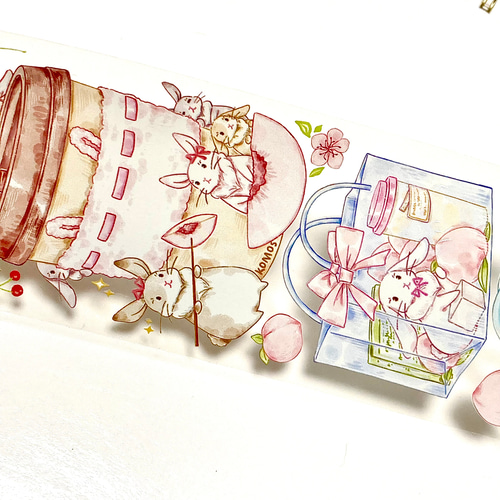 海外マスキングテープ切り売り No.145 うさぎ 装飾