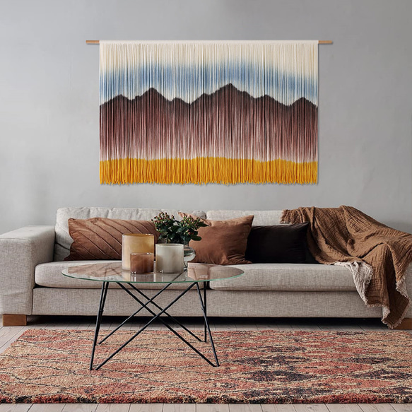 【受注製作】風景画 絵画 タペストリー 壁掛け 手作り アート 芸術 ウォールハンギング 新築祝い・新居祝い 家の装飾 cm 高さ アート 円幅 90cm ロッドを使用した壁掛けタペストリーの実際の幅は 広くなります #寝室