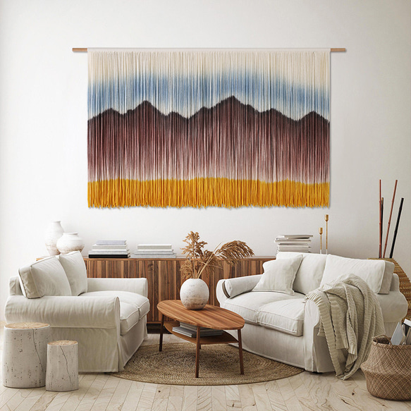 【受注製作】風景画 絵画 タペストリー 壁掛け 手作り アート 芸術 ウォールハンギング 新築祝い・新居祝い 家の装飾 cm 高さ アート 円幅 90cm ロッドを使用した壁掛けタペストリーの実際の幅は 広くなります #寝室