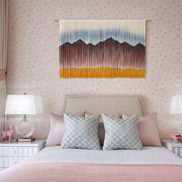 【受注製作】風景画 絵画 タペストリー 壁掛け 手作り アート 芸術 ウォールハンギング 新築祝い・新居祝い 家の装飾 cm 高さ アート 円幅 90cm ロッドを使用した壁掛けタペストリーの実際の幅は 広くなります #寝室