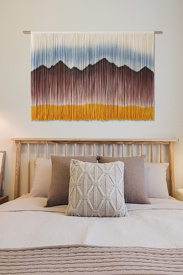 【受注製作】風景画 絵画 タペストリー 壁掛け 手作り アート 芸術 ウォールハンギング 新築祝い・新居祝い 家の装飾 cm 高さ アート 円幅 90cm ロッドを使用した壁掛けタペストリーの実際の幅は 広くなります #寝室