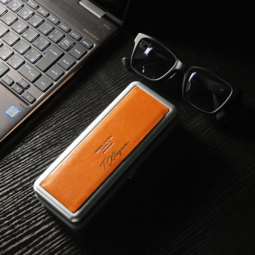 遺品整理　アクセサリー　メガネ　キーケース 名入れ メガネケース ハード 革 レザー 栃木レザー ギフト