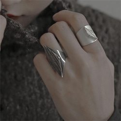 オリジナルデザイン ハンドメイド シルバー925 フリルテクスチャー