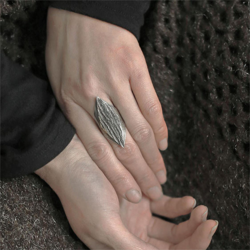 オリジナルデザイン ハンドメイド シルバー925 フリルテクスチャー