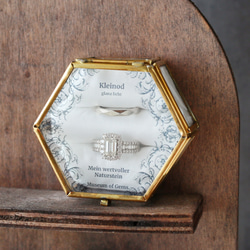 飾れるジュエリーケース リングピロー アンティーク調 真鍮 ガラスケース 送料無料 9枚目の画像