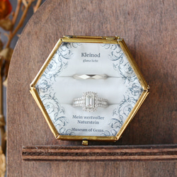 飾れるジュエリーケース リングピロー アンティーク調 真鍮 ガラスケース 送料無料 8枚目の画像