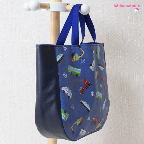 プールバッグ『働く車デニム風ブルー☆紺』sp-32 入園入学