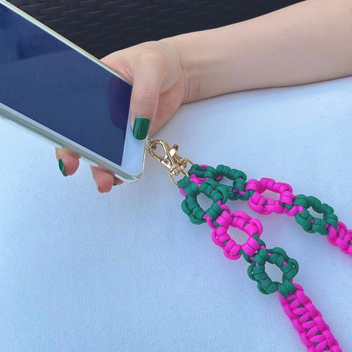 大人気お花ストラップ カラーカスタム自由 パラコードスマホショルダー