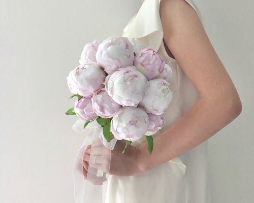 芍薬 ブーケ♪アーティフィシャルフラワー ブートニア付き