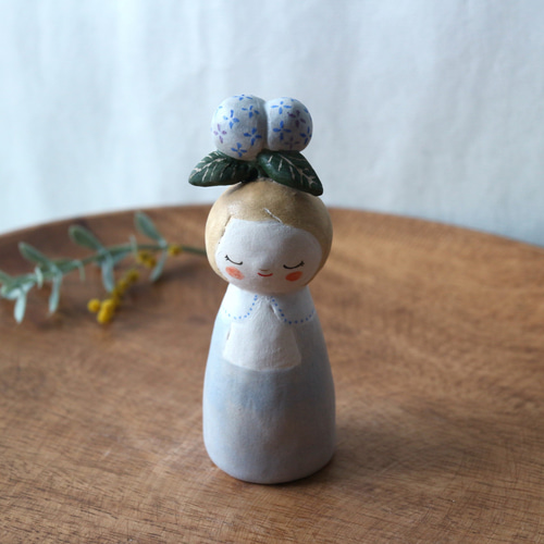 陶器で作った人形 noru doll ( ノルドール ) 紫陽花2 その他人形 福雪