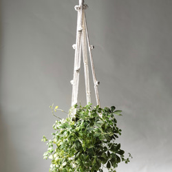 プラントハンガー　マクラメ　マクラメ編み　ブラック　オフホワイト　観葉植物　ハンギング　吊り下げ植物 11枚目の画像