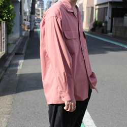 open collar box shirts dusty pink/ オープンカラーシャツ　ダスティーピンク 5枚目の画像