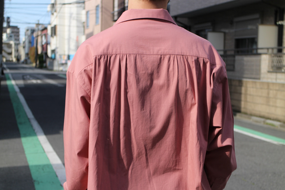 open collar box shirts dusty pink/ オープンカラーシャツ　ダスティーピンク 4枚目の画像