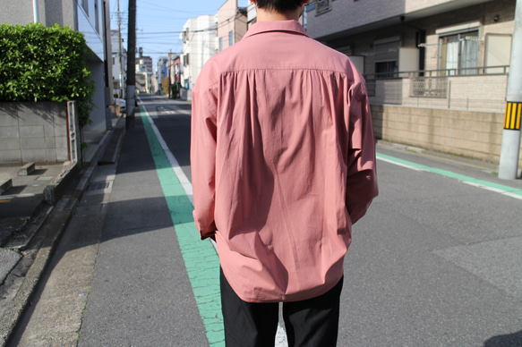 open collar box shirts dusty pink/ オープンカラーシャツ　ダスティーピンク 3枚目の画像