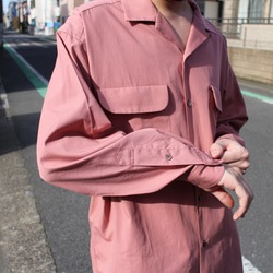 open collar box shirts dusty pink/ オープンカラーシャツ　ダスティーピンク 6枚目の画像