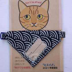 猫と暮す首輪/三角/青海波 4枚目の画像