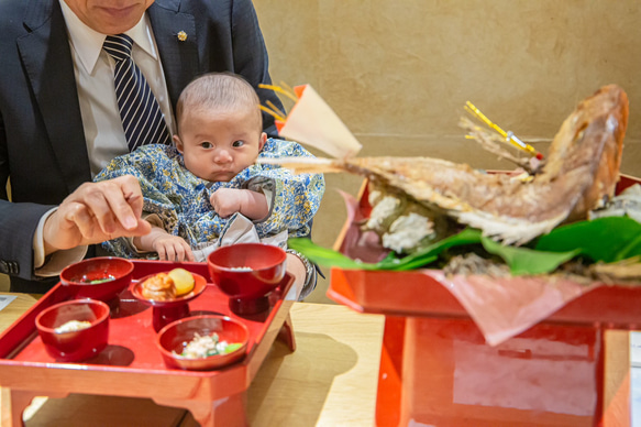 Blueリバティ ベビー着物 リバーシブル袴 出産祝い 初節句 お食い初め 浴衣 13枚目の画像