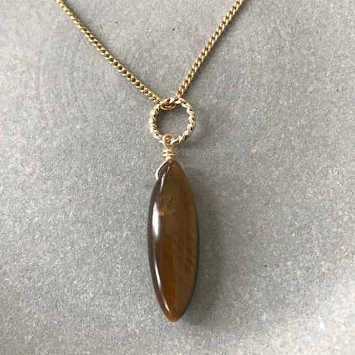 マーキス型のタイガーアイ♚ペンダントトップ ペンダントトップ m.y.