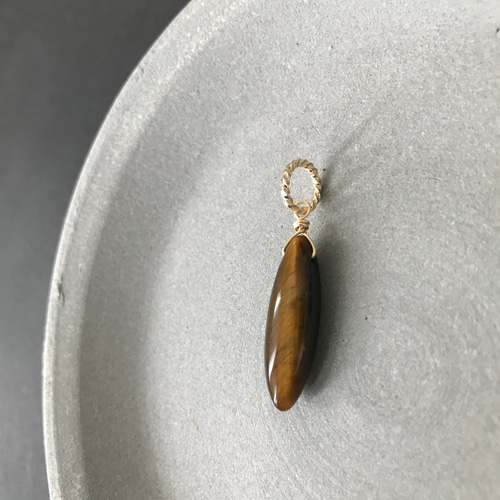 マーキス型のタイガーアイ♚ペンダントトップ ペンダントトップ m.y.