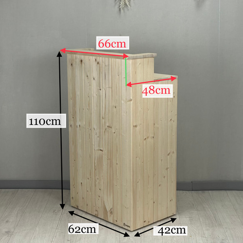受注製作_BARIKI_レジカウンター 木製カウンター 幅66cm×奥行48cm×高さ