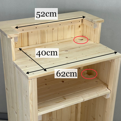 受注製作_BARIKI_レジカウンター 木製カウンター 幅66cm×奥行48cm×高さ