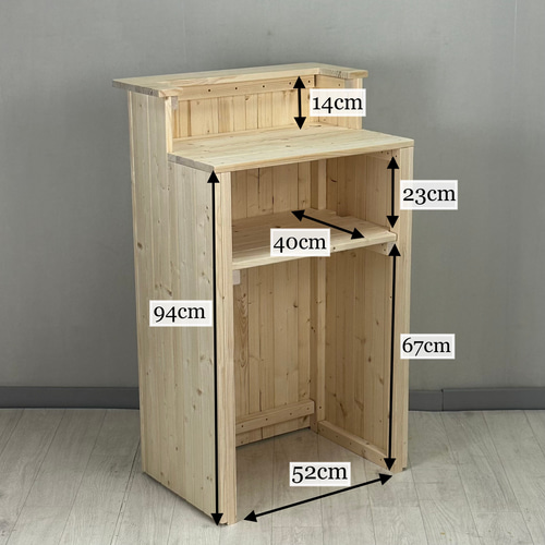 受注製作_BARIKI_レジカウンター 木製カウンター 幅66cm×奥行48cm×高さ