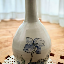 R5038 アール・ヌーボー風鶴首一輪挿し花瓶 2枚目の画像