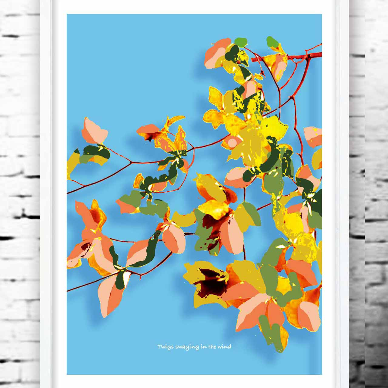 風にそよぐ　イラスト　ポスター  A4  A3  A2　A1 アートポスター　プレゼント　結婚祝い　新築祝い　1369