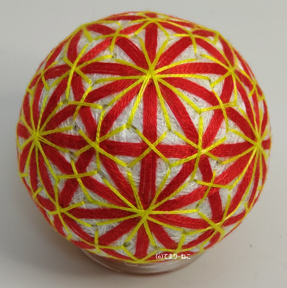 手鞠貓店迷你手鞠《十之師》白底紅5cm Temari Temari Temari 四季掛飾 第4張的照片